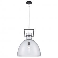 Trans Globe PND-2229 BK - 1LT PENDANT-LG-CLEAR GLASS-BK